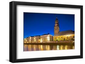 Museum and Church at Night, Gothenburg, Sweden, Scandinavia, Europe-Frank Fell-Framed Premium Photographic Print