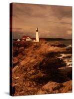 Museum and Portland Head Light House at Cape Elizabeth, Portland, Maine, Portland, USA-Mark Newman-Stretched Canvas