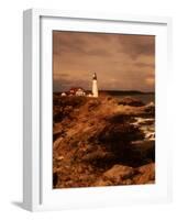 Museum and Portland Head Light House at Cape Elizabeth, Portland, Maine, Portland, USA-Mark Newman-Framed Photographic Print