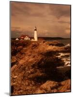 Museum and Portland Head Light House at Cape Elizabeth, Portland, Maine, Portland, USA-Mark Newman-Mounted Photographic Print