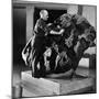 Museum Attendant Cleaning 14 Ton Willmette Meteorite, the Largest Found in the US-Jack Birns-Mounted Photographic Print