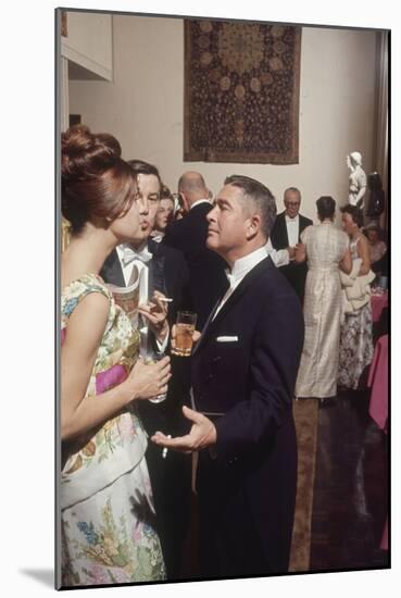 Museum Director Richard F. Brown Talking to Attendees of Los Angeles Museum of Art Opening-Ralph Crane-Mounted Photographic Print