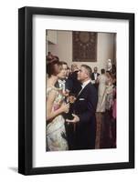 Museum Director Richard F. Brown Talking to Attendees of Los Angeles Museum of Art Opening-Ralph Crane-Framed Photographic Print
