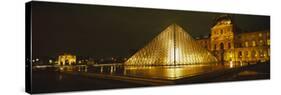 Museum Lit Up at Night, Musee Du Louvre, Paris, France-null-Stretched Canvas