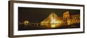 Museum Lit Up at Night, Musee Du Louvre, Paris, France-null-Framed Photographic Print