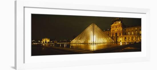 Museum Lit Up at Night, Musee Du Louvre, Paris, France-null-Framed Photographic Print