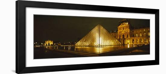 Museum Lit Up at Night, Musee Du Louvre, Paris, France-null-Framed Photographic Print