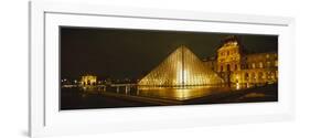 Museum Lit Up at Night, Musee Du Louvre, Paris, France-null-Framed Photographic Print