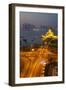 Museum of Islamic Art and West Bay Central Financial District from East Bay District at Dusk-Frank Fell-Framed Photographic Print