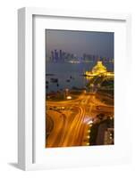 Museum of Islamic Art and West Bay Central Financial District from East Bay District at Dusk-Frank Fell-Framed Photographic Print