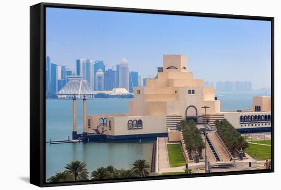 Museum of Islamic Art at Dawn, Doha, Qatar, Middle East-Jane Sweeney-Framed Stretched Canvas