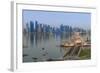 Museum of Islamic Art with West Bay Skyscrapers in Background, Doha, Qatar, Middle East-Jane Sweeney-Framed Photographic Print