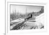 Mushing a Dog Sled in Alaska Photograph - Alaska-Lantern Press-Framed Premium Giclee Print