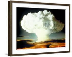 Mushrm. Cloud Rising White, Blotting Horizon, in "Op Ivy, Mike Shot" Atomic Bomb Test Blast-null-Framed Photographic Print