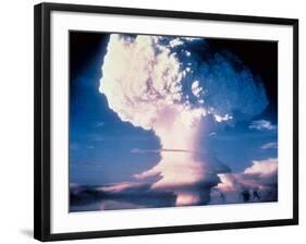 Mushrm. Cloud Rising White, Blotting Horizon, in "Op Ivy, Mike Shot" Atomic Bomb Test Blast-null-Framed Photographic Print