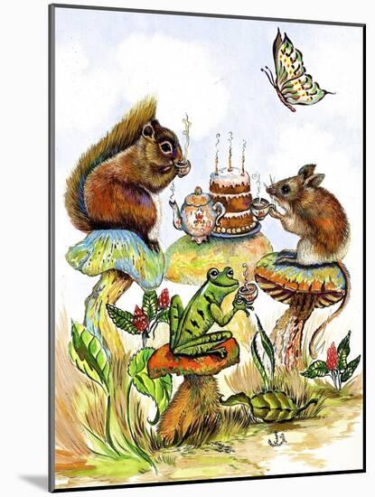 Mushroom Birthday Tea Party-Judy Mastrangelo-Mounted Giclee Print