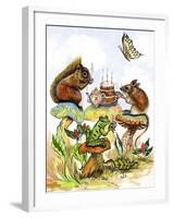 Mushroom Birthday Tea Party-Judy Mastrangelo-Framed Giclee Print