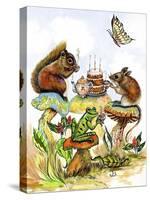 Mushroom Birthday Tea Party-Judy Mastrangelo-Stretched Canvas