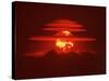 Mushroom Cloud from the World's First Hydrogen Fusion Blast-null-Stretched Canvas