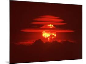 Mushroom Cloud from the World's First Hydrogen Fusion Blast-null-Mounted Photographic Print