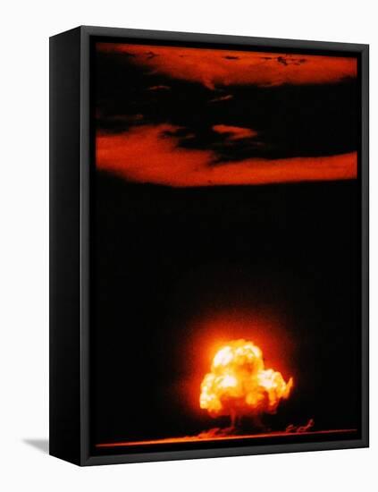 Mushroom Cloud of the Trinity Test, the First Manmade Nuclear Explosion-null-Framed Stretched Canvas