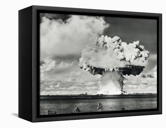 Mushroom Cloud of Water And Radioactive Material-us National Archives-Framed Stretched Canvas