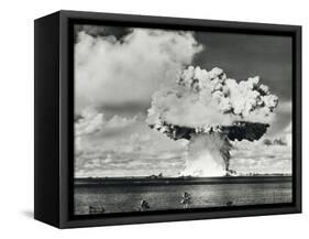 Mushroom Cloud of Water And Radioactive Material-us National Archives-Framed Stretched Canvas