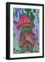 Mushroom House Coloured-Delyth Angharad-Framed Giclee Print