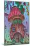 Mushroom House Coloured-Delyth Angharad-Mounted Giclee Print