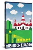 Mushroom Kingdom Retro Travel Poster-null-Stretched Canvas