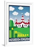 Mushroom Kingdom Retro Travel-null-Framed Art Print