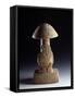 Mushroom Sculpture with a Stylized Snake-null-Framed Stretched Canvas