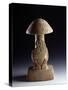 Mushroom Sculpture with a Stylized Snake-null-Stretched Canvas