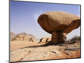 Mushroom shaped rock formation in Wadi Rum National Park-O. and E. Alamany and Vicens-Mounted Photographic Print