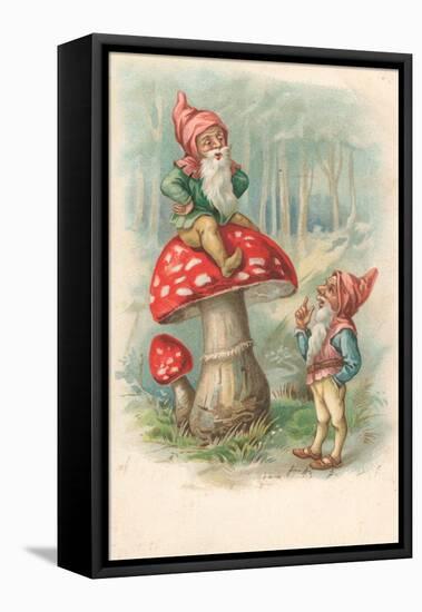 Mushroom with Gnomes-null-Framed Stretched Canvas