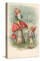 Mushroom with Gnomes-null-Stretched Canvas