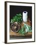 Mushrooms, Fresh Herbs & Kitchen String on Chopping Board-Michael Paul-Framed Photographic Print