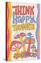 Mushrooms - Think Happy Thoughts-Trends International-Stretched Canvas