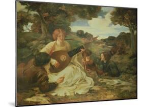 Music, 1904 (Oil on Canvas)-Robert Burns-Mounted Giclee Print