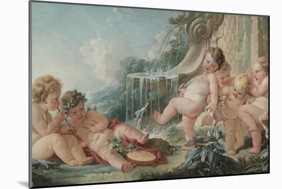 Music and Dance, 1740S (Oil on Canvas)-Francois Boucher-Mounted Giclee Print