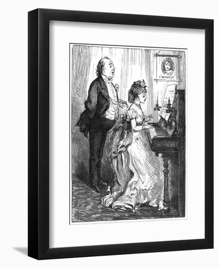 Music at Home, 1883-Fred Barnard-Framed Art Print