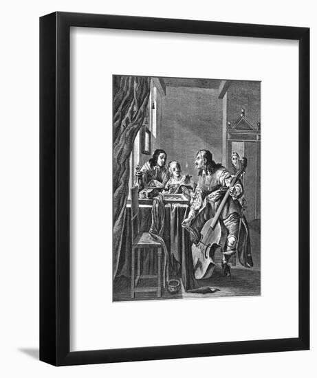 Music at Home 7th Century Musical Gathering-Jacob Durak-Framed Art Print