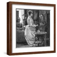 Music at Home - a Lady Plays the Piano-null-Framed Art Print