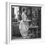 Music at Home - a Lady Plays the Piano-null-Framed Art Print