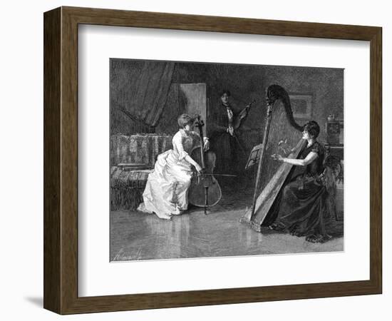 Music at Home - a Trio of Musicians-Herbert Denman-Framed Art Print