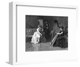 Music at Home - a Trio of Musicians-Herbert Denman-Framed Art Print