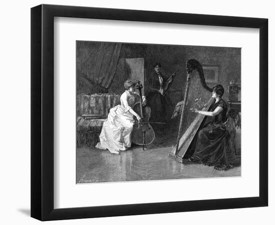 Music at Home - a Trio of Musicians-Herbert Denman-Framed Art Print