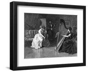 Music at Home - a Trio of Musicians-Herbert Denman-Framed Art Print