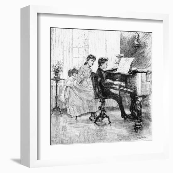 Music at Home - Children at the Piano, 1888-Alice Barber-Framed Art Print