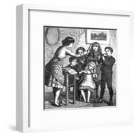 Music at Home - Ensemble of Children Conducted, C.1870-null-Framed Art Print